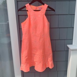 Sleeveless dress with ruffle bottom